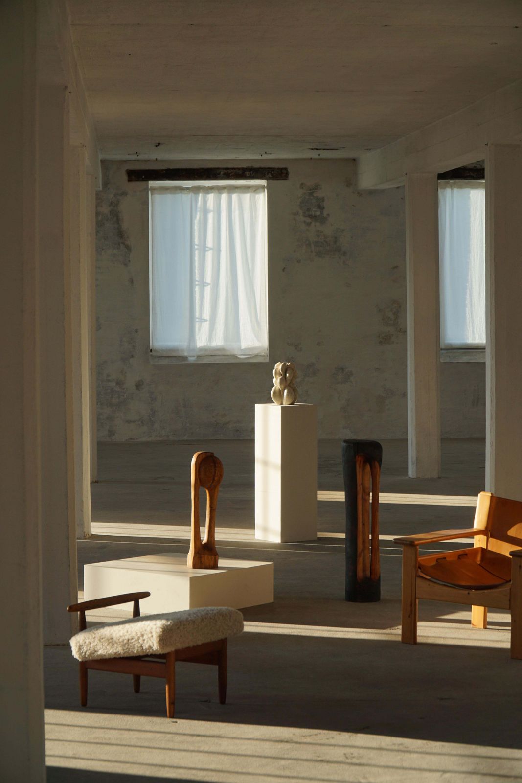 photo for sale Wooden Sculpture "Den Eftertænksomme" By Ole Wettergren, Denmark, 1980s