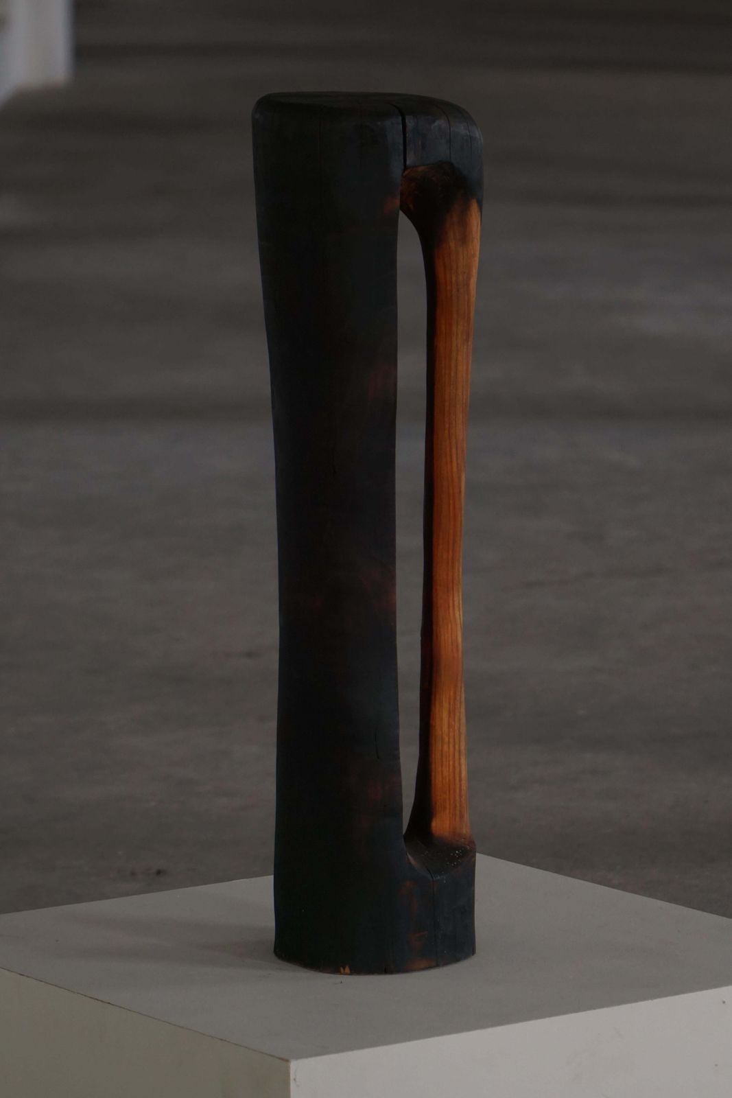photo for sale Large Wooden Sculpture "Black Elegance" By Ole Wettergren, Denmark, 1990s