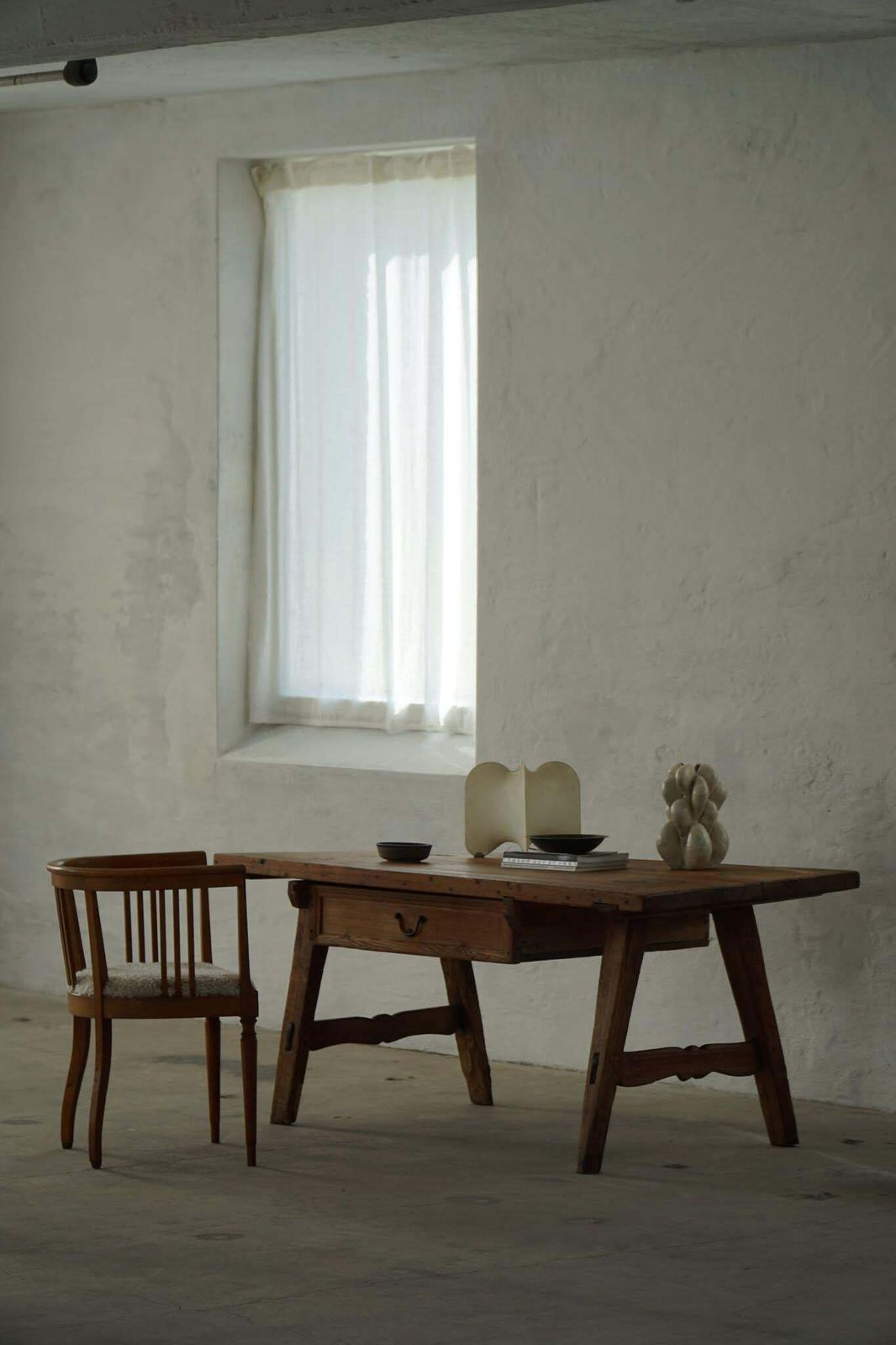 photo buy 18th Century French Primitive Pine Dining Table / Desk With A Drawer