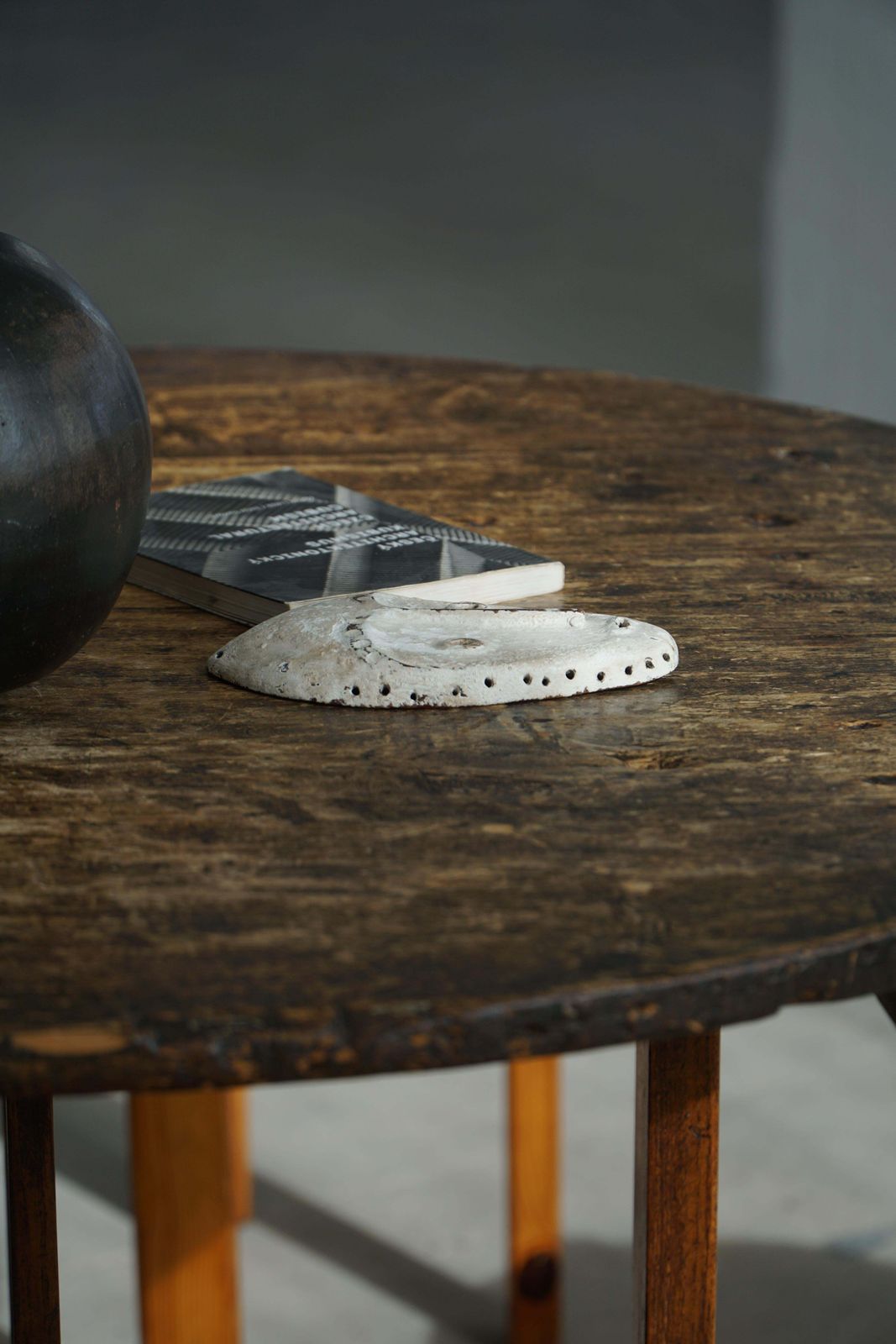 19th Century, French Provincial, Vigneron Round Tilt Top Table In Oak photo for sale