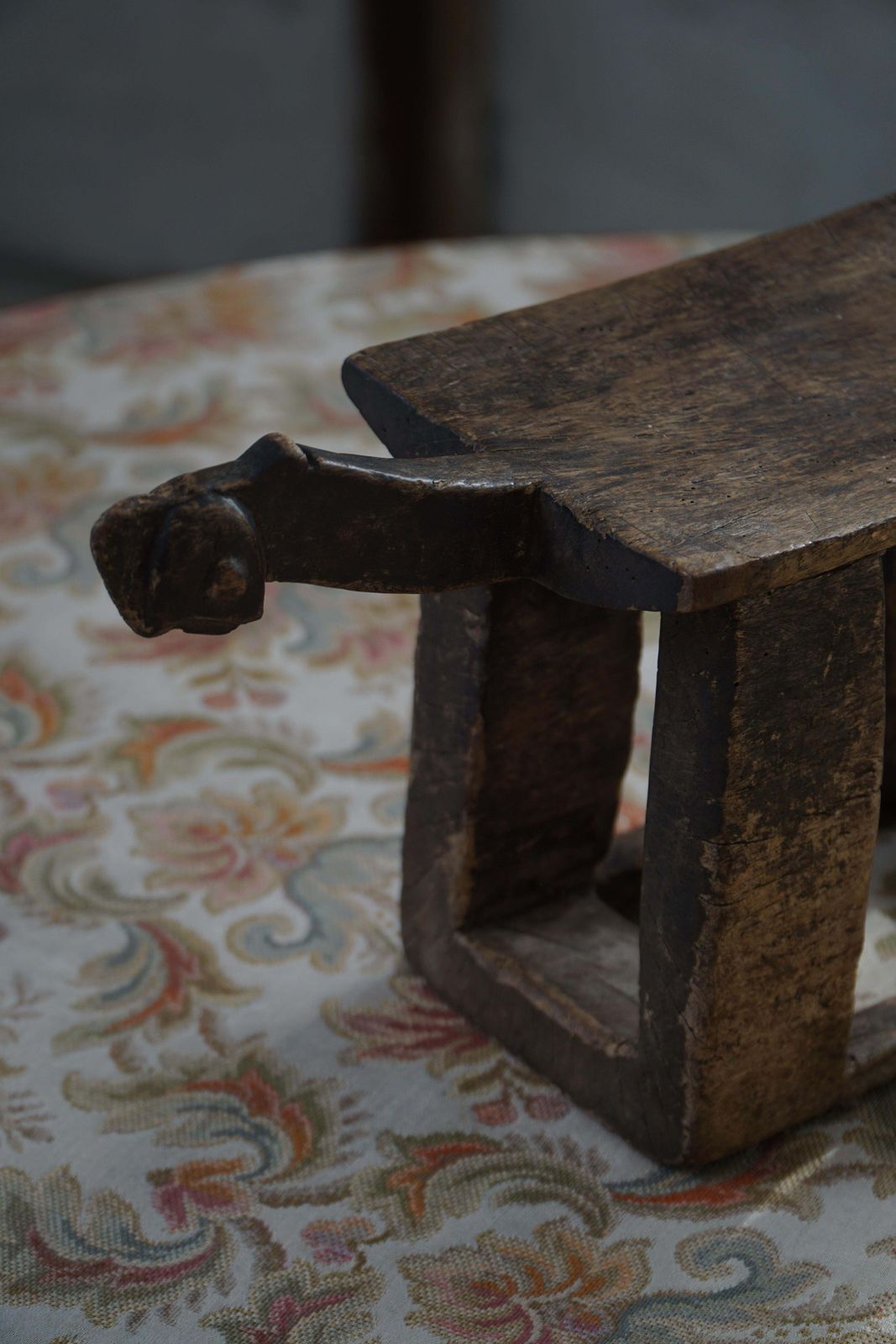 Early 20th Century, Carved Wooden Lobi Stool, Burkina Faso, African photo vinterior