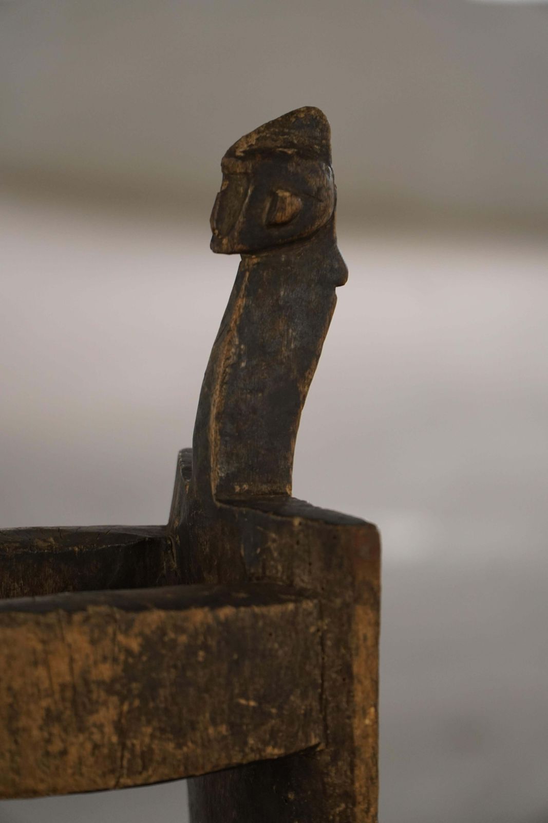 Early 20th Century, Carved Wooden Lobi Stool, Burkina Faso, African photo vintage
