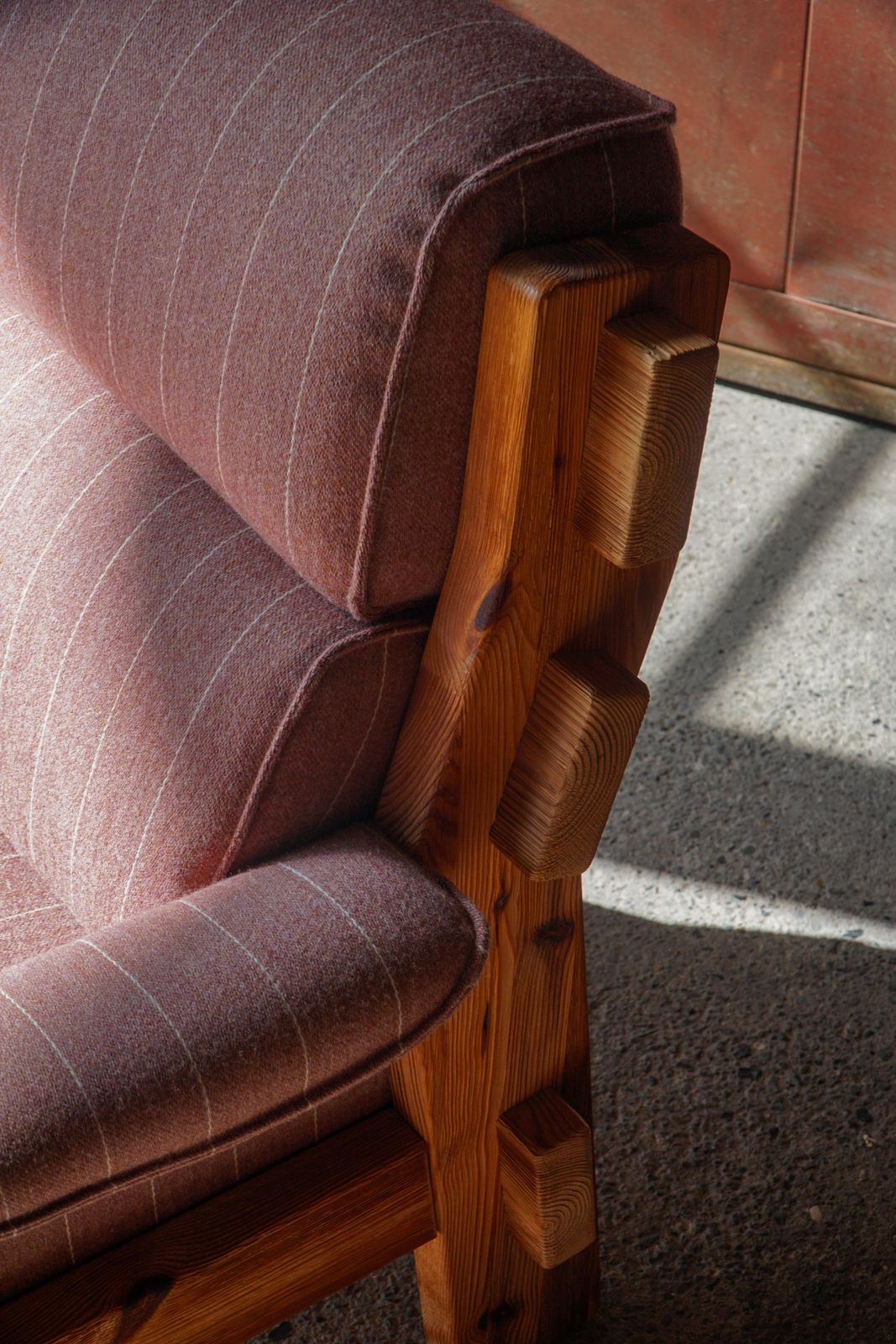 photo vinterior Danish Modern, A Pair Of Lounge Chairs In Pine & Wool By Christian IV, 1970s