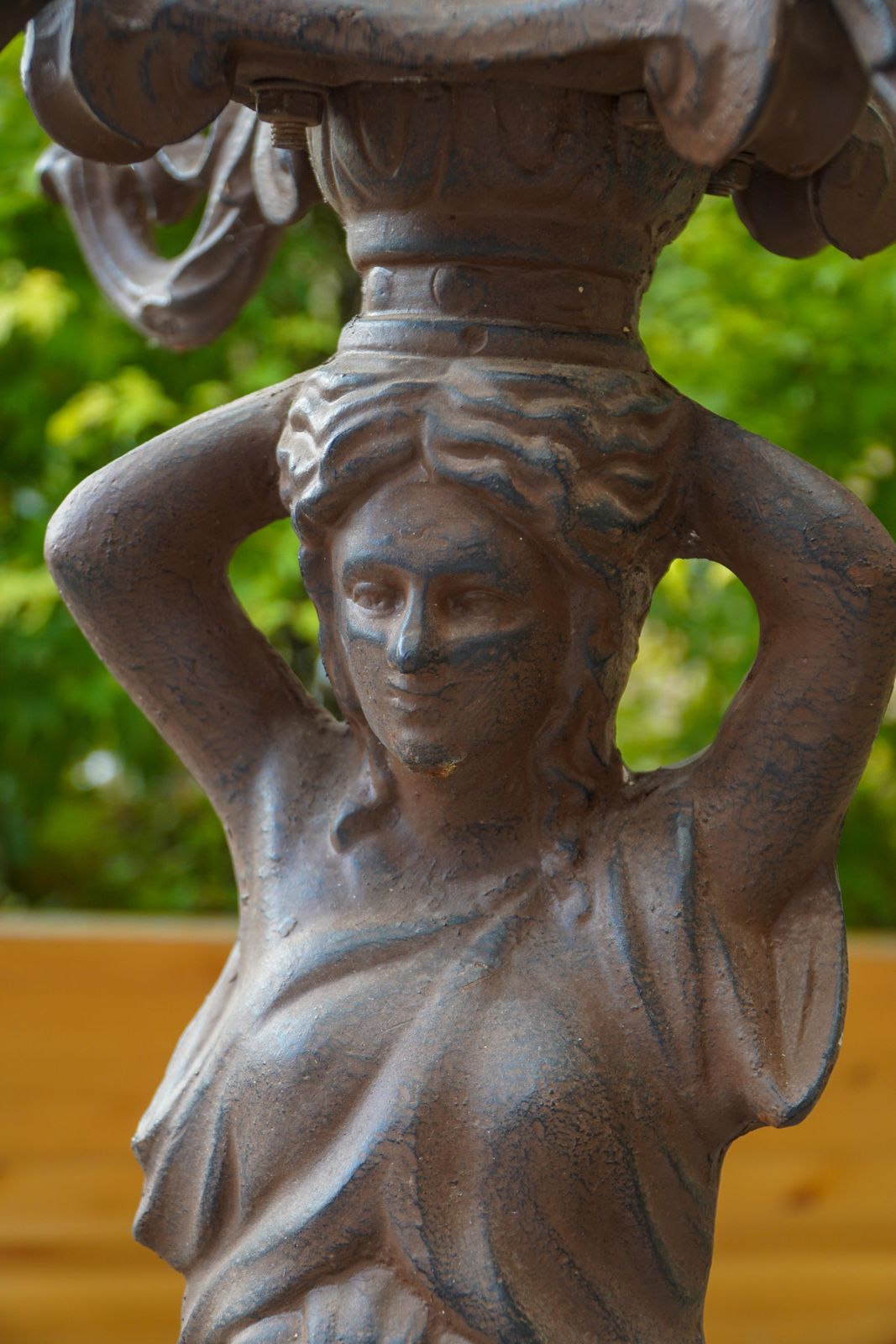 19th Century, Cast Iron Outdoor Candelabra Sculpture, Five Holders, France photo furniture