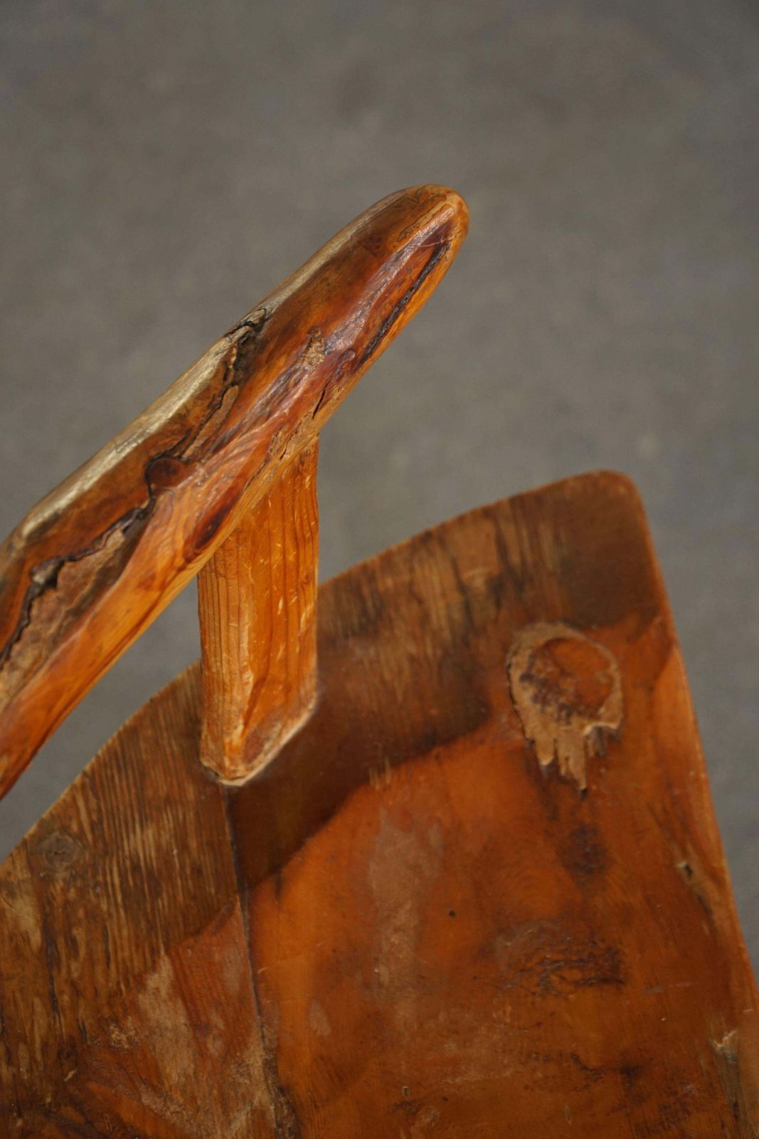 Early 20th Century, Scandinavian Folk Art Three Legged Chair In Pine, Wabi Sabi photo buy