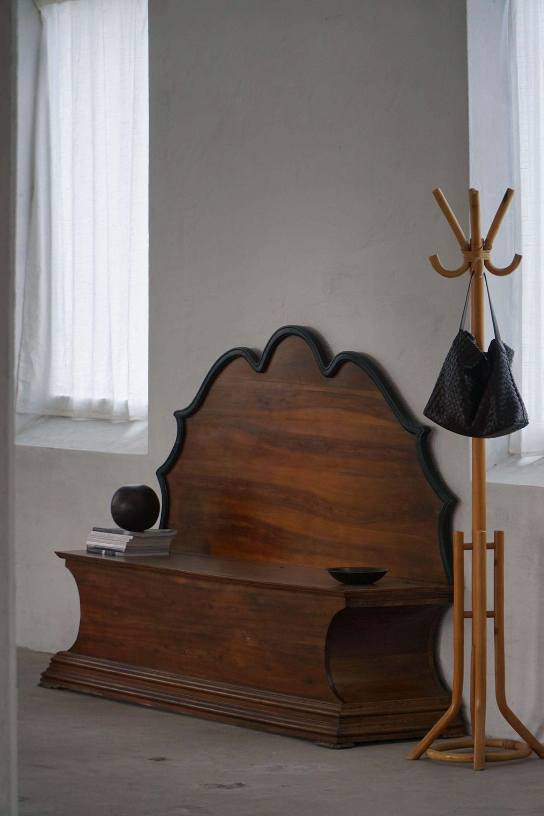20th Century  Art Deco Storage Bench In Nutwood, By A Danish Cabinetmaker photo furniture