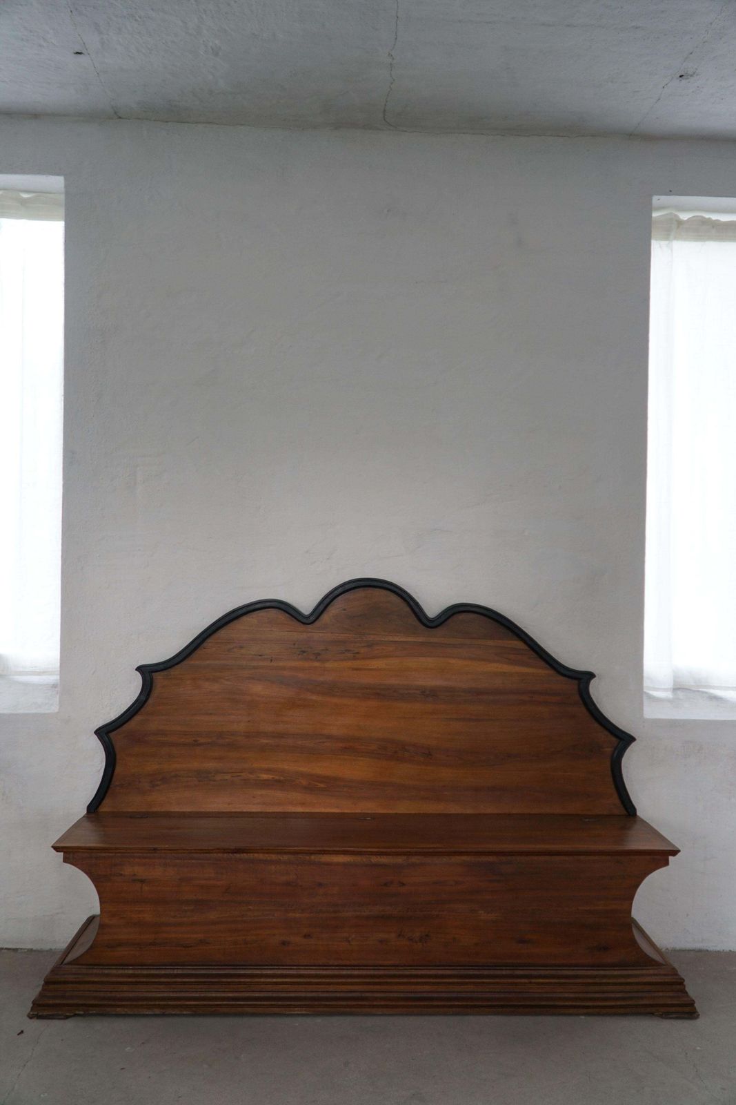 Furniture 20th Century  Art Deco Storage Bench In Nutwood, By A Danish Cabinetmaker photo