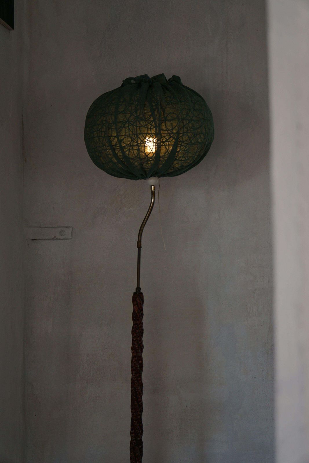 1433.0 Swedish Mid Century Modern Organic Floor Lamp In Burned Wood, Wabi Sabi, 1950s photo