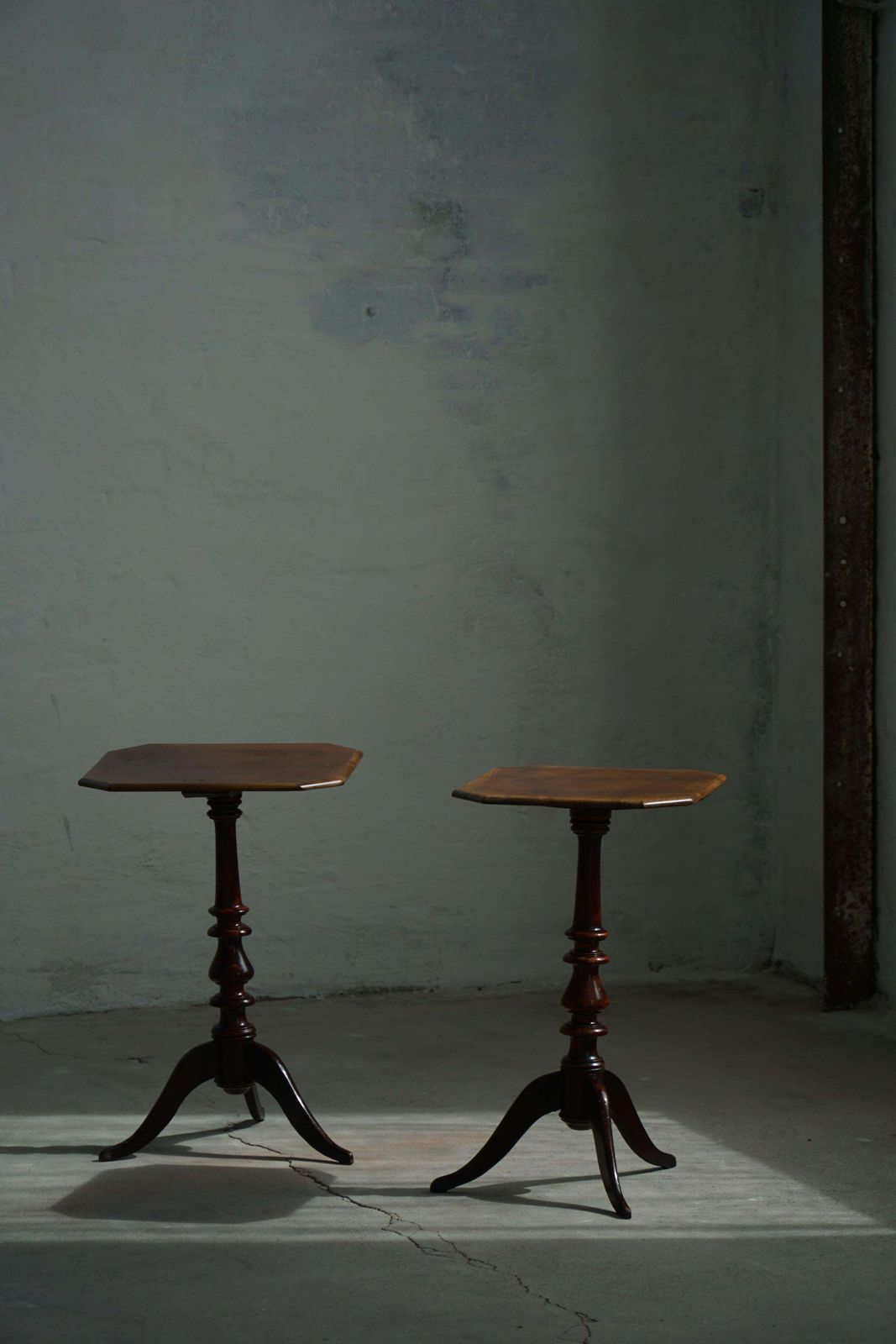 Pair Of English Side Tables / Pedestals, Nutwood, Mid Century, 1940s photo 1104.0