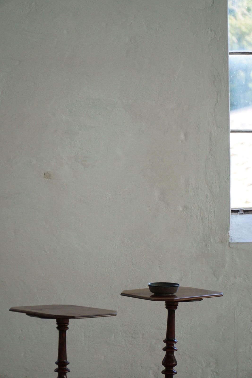 Furniture Pair Of English Side Tables / Pedestals, Nutwood, Mid Century, 1940s photo