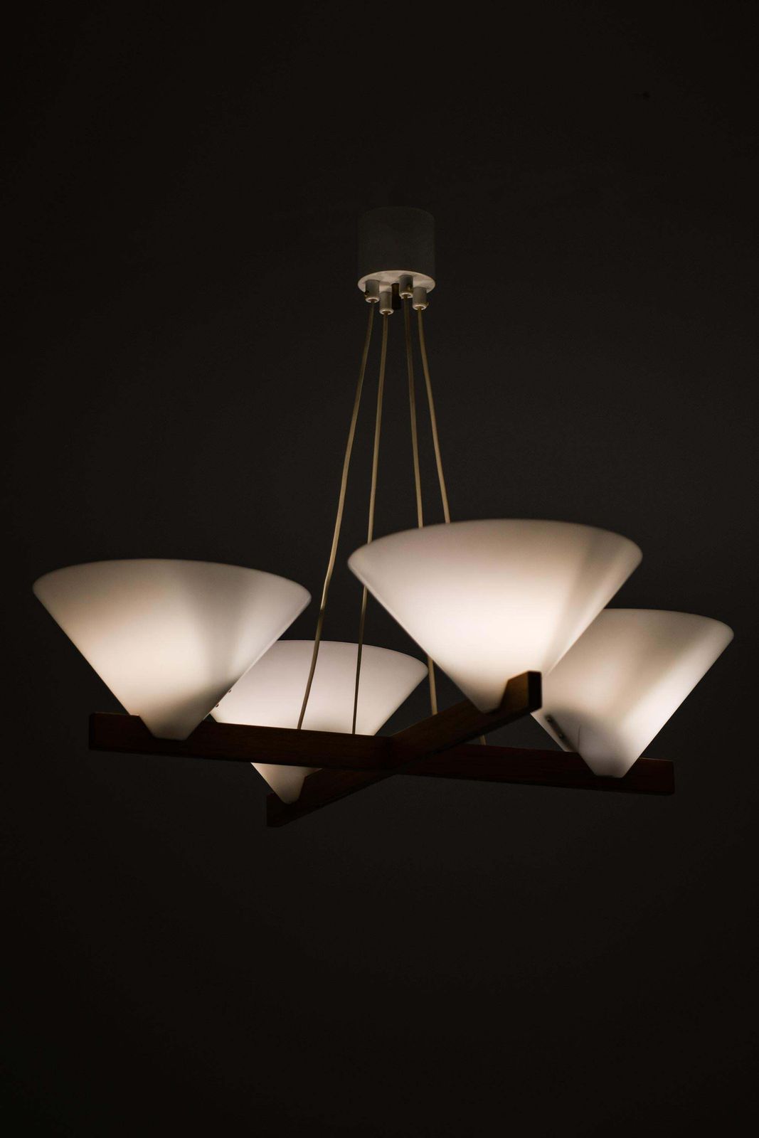 Rare Ceiling Lamp With Striking Geometric Frame By Hans Agne Jakobsson, 1960s photo Lighting