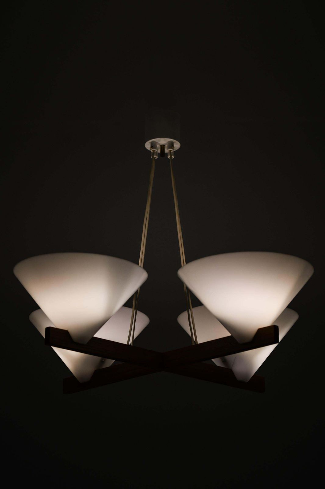 Rare Ceiling Lamp With Striking Geometric Frame By Hans Agne Jakobsson, 1960s photo 3403.0