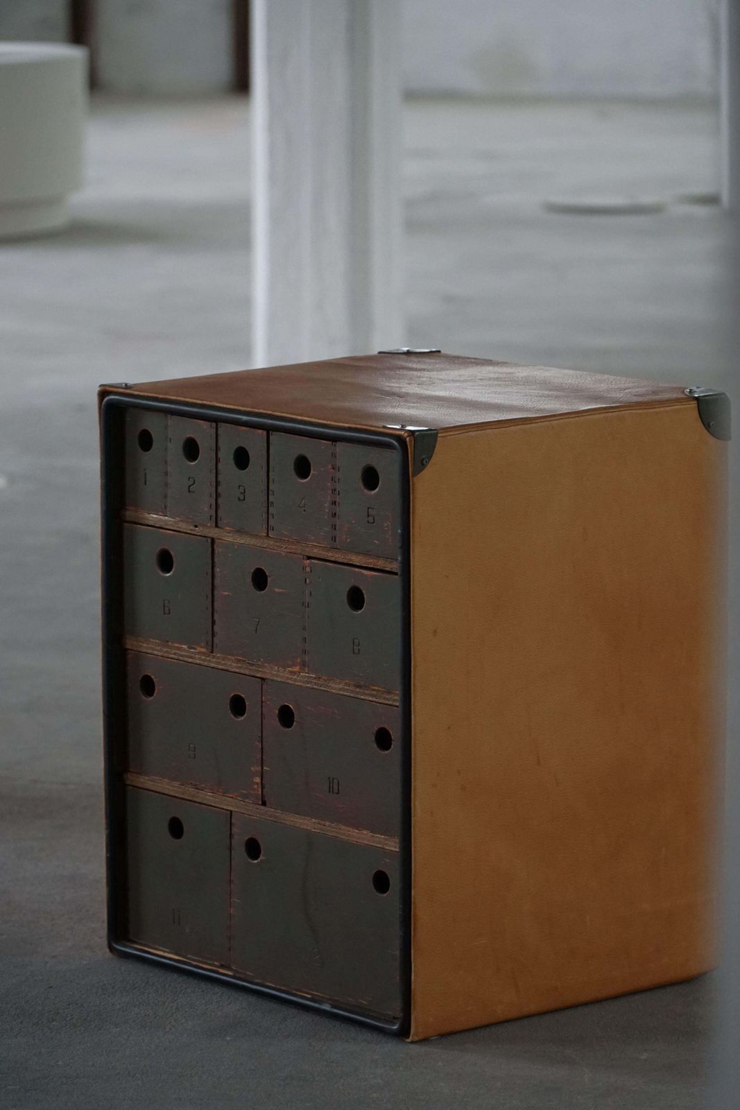 Vintage Military Style Chest In Leather And Wood, Late 20th Century photo furniture