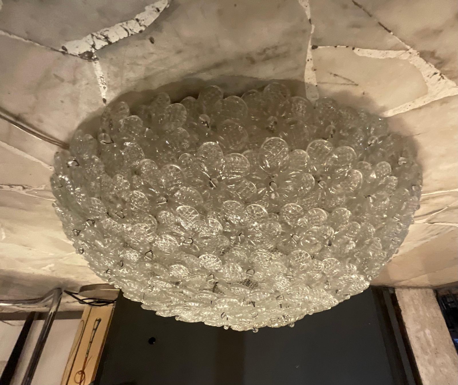 Seguso   Flavio Poli   Plafoniera A Fiori In Vetro Di Murano   Italia 1950 photo Lighting