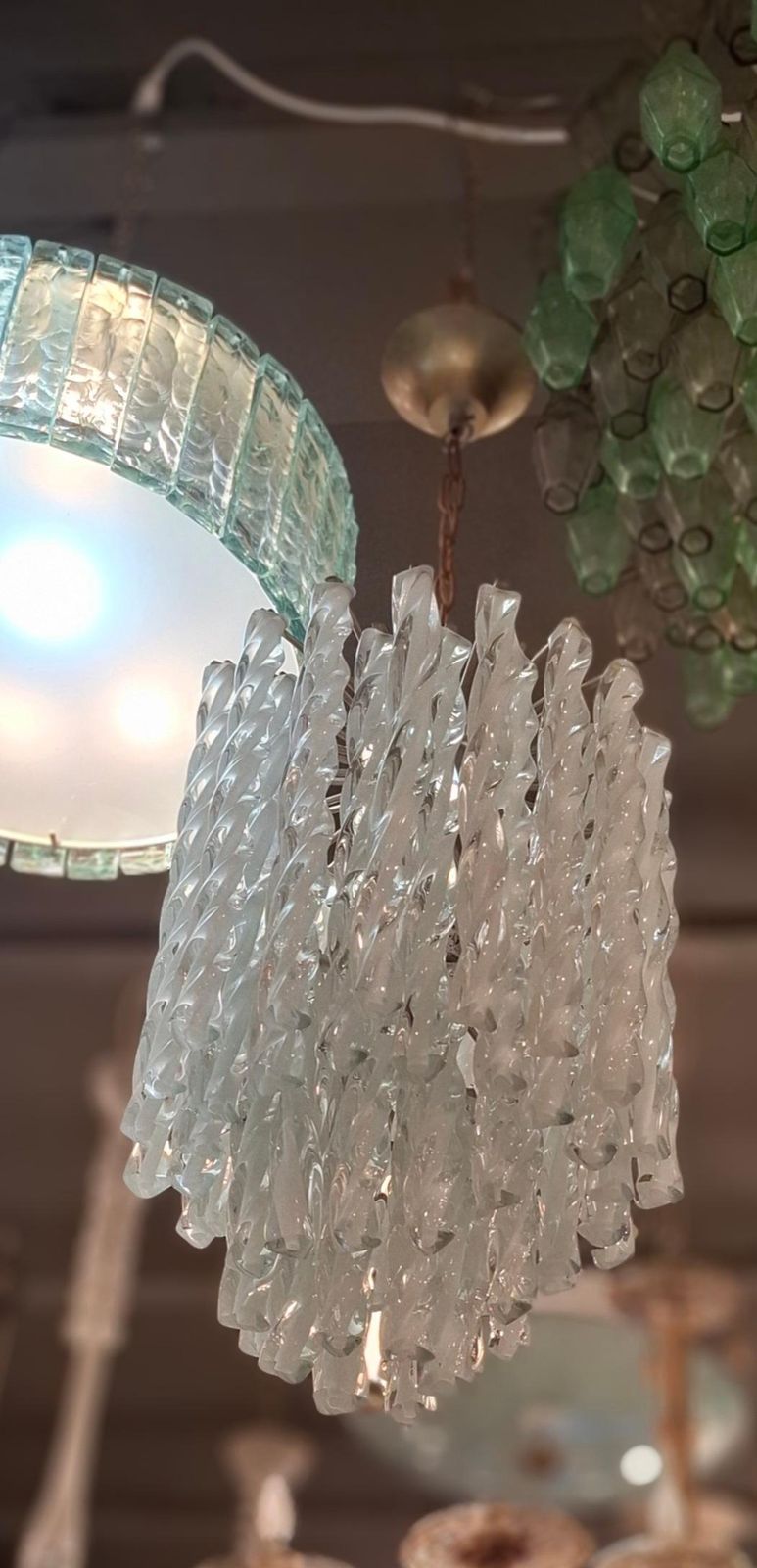 Mazzega Lampadario Murano Metallo 1960 Italy photo Lighting
