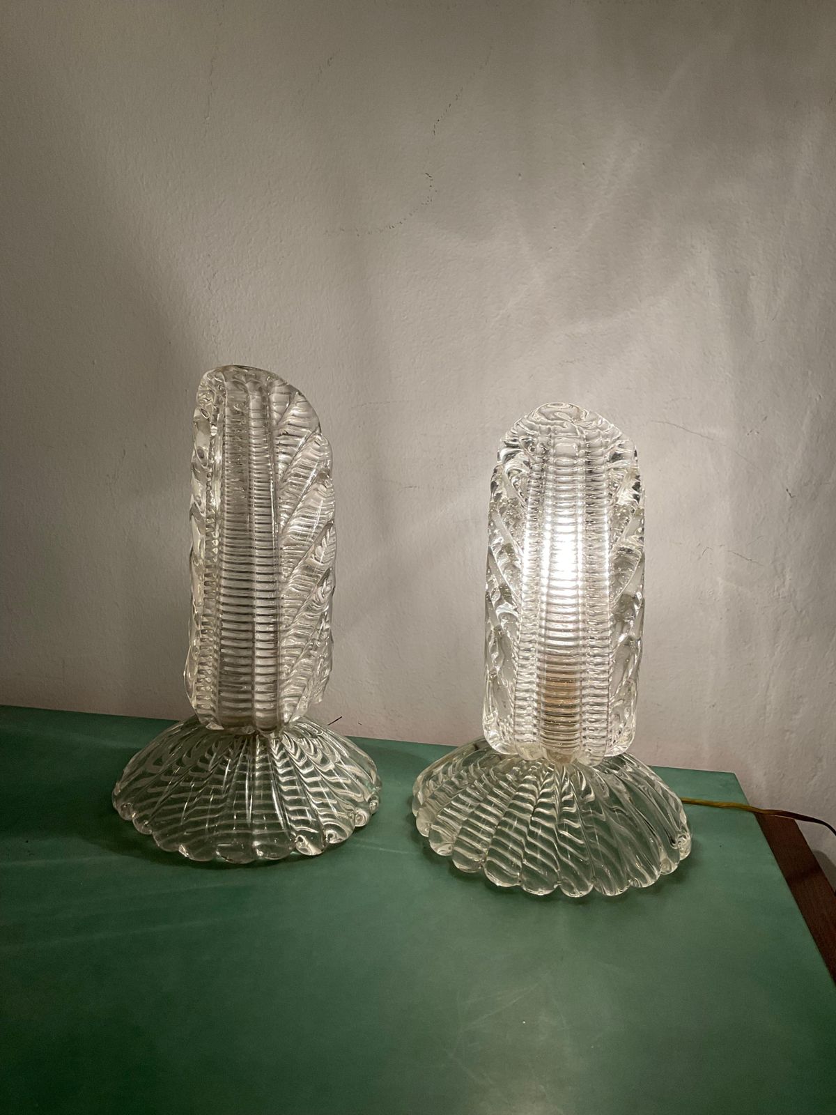 Barovier & Toso   Pair Of Murano Glass Abat Jours 1930s   Made In Italy photo for sale