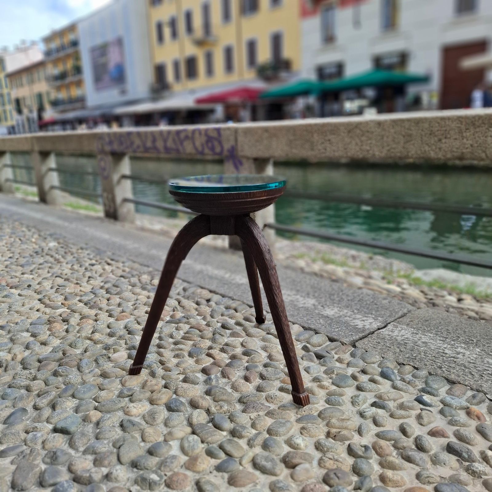 photo furniture Fontana Arte Coffee Table Wood Glass 1950 Italy