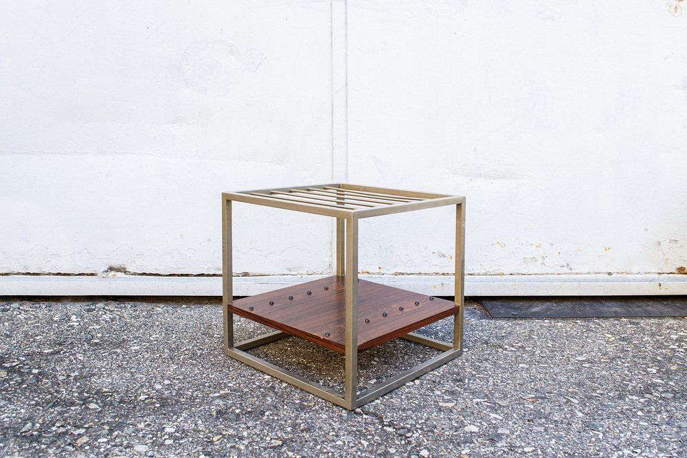 Magazine Rack In Chromed Metal And Wood, Italy, 1960s