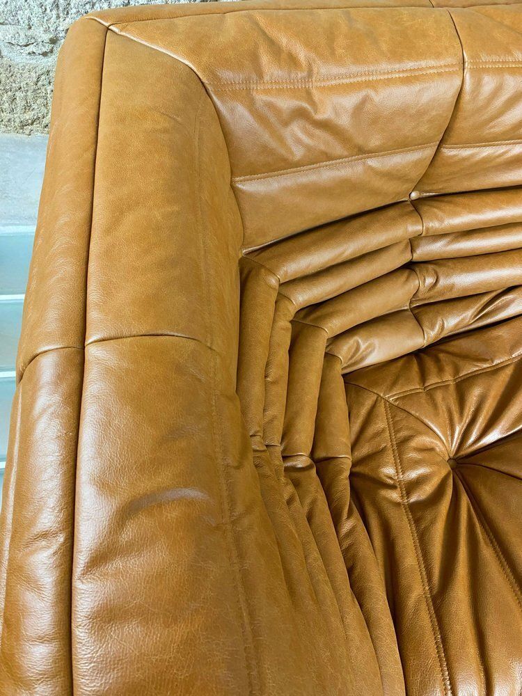 Brown Leather Togo Sofa Set By Michel Ducaroy For Ligne Roset, Set Of 5 photo furniture