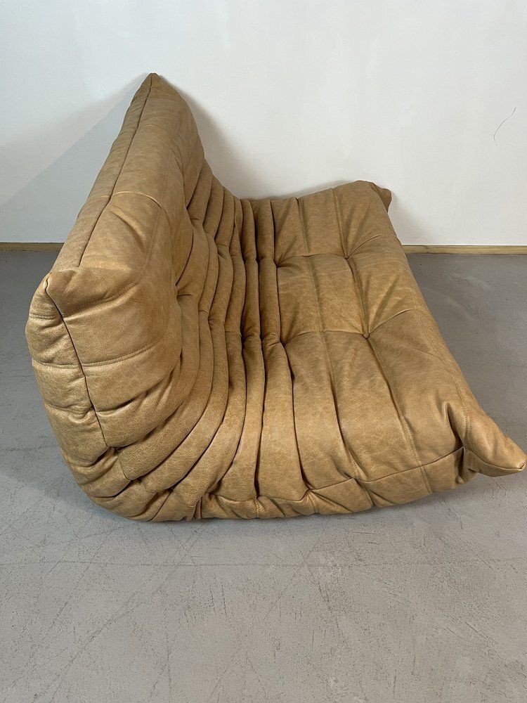 Camel Leather Togo Sofa Set By Michel Ducaroy For Ligne Roset, Set Of 5 photo Furniture