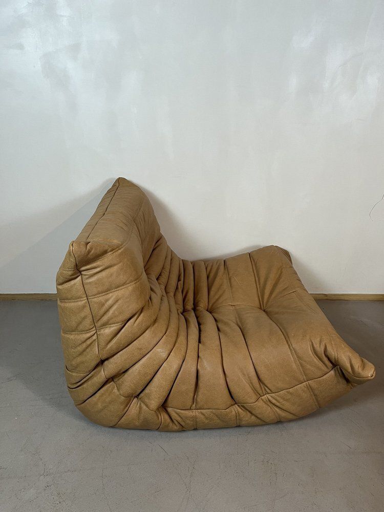 Camel Leather Togo Sofa Set By Michel Ducaroy For Ligne Roset, Set Of 5 photo buy