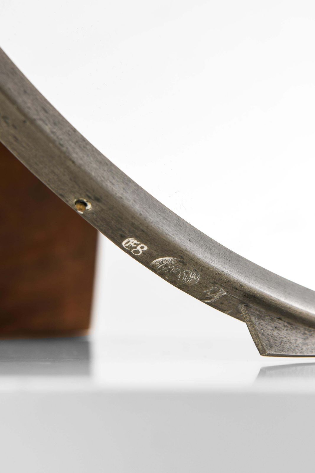 Table Mirror In Pewter And Wood By Nils Fougstedt, 1931 photo for sale
