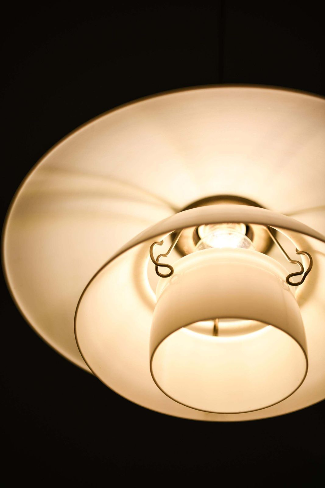 photo for sale Ceiling Lamp, Model Ph 4/4, In Opaline Glass And Metal By Poul Henningsen, 1930s