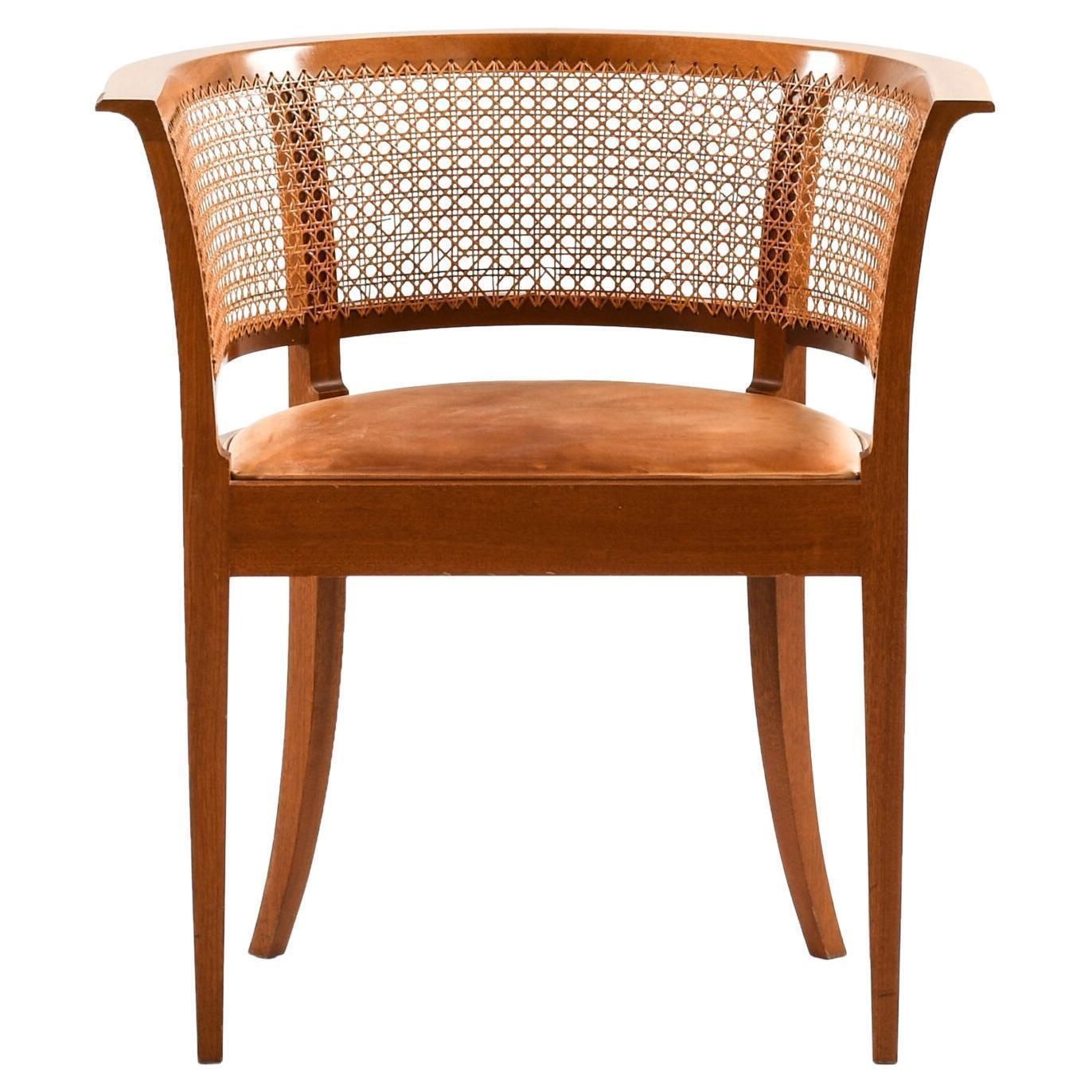 The 'Faaborg Chair' In Mahogany, Cane And Leather By Kaare Klint, 1914