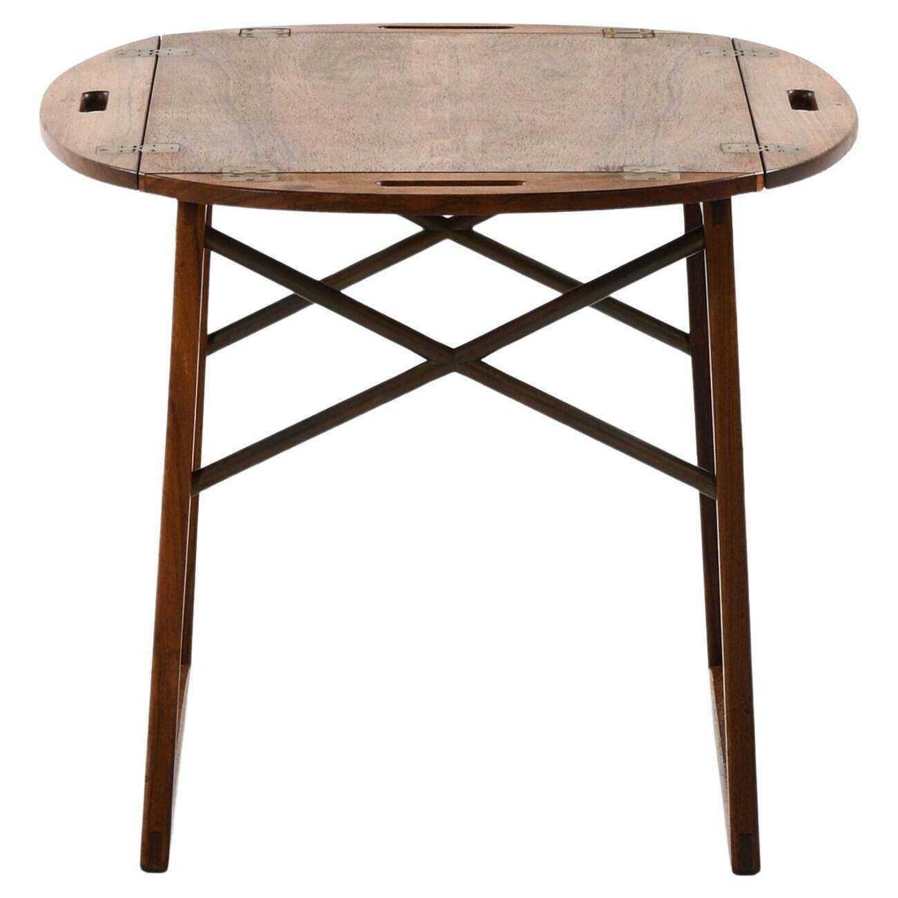 Butler's Tray Table In Rosewood And Brass By Svend Langkilde, 1950s