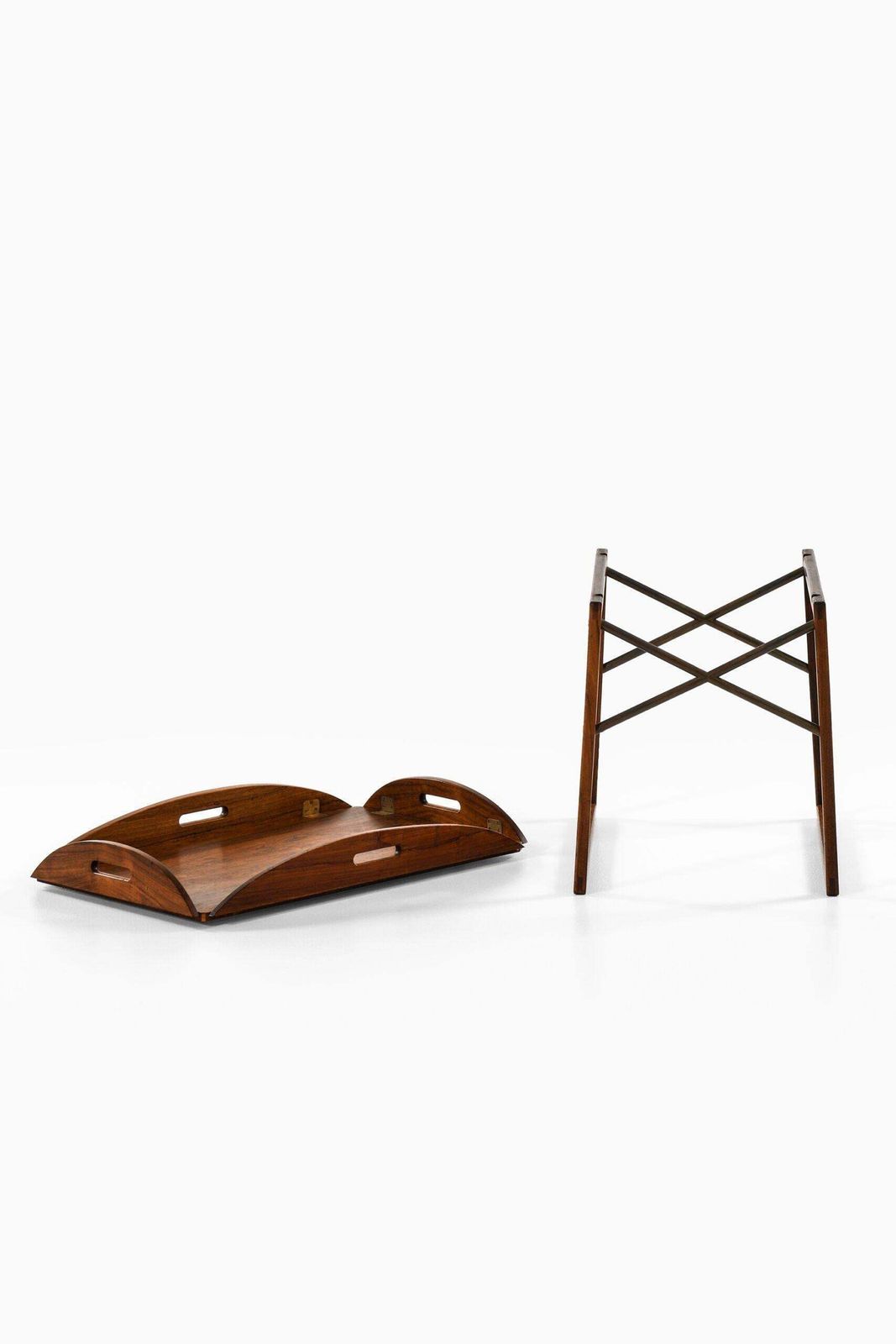 Butler's Tray Table In Rosewood And Brass By Svend Langkilde, 1950s photo vinterior