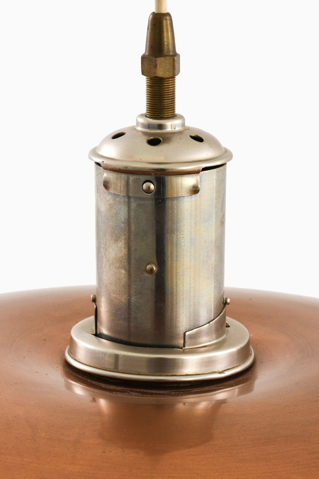 Ph 5/5 Ceiling Lamp In Copper And Nickel By Poul Henningsen, 1940s photo vinterior