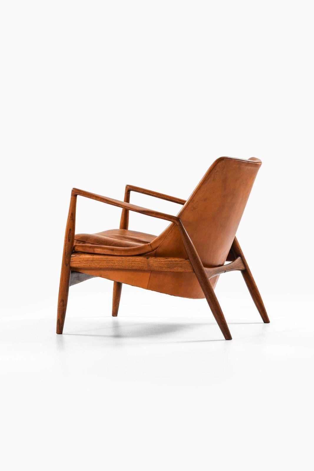 28678.0 Easy Chair In Teak And Original Cognac Leather By Ib Kofod Larsen, 1950s photo