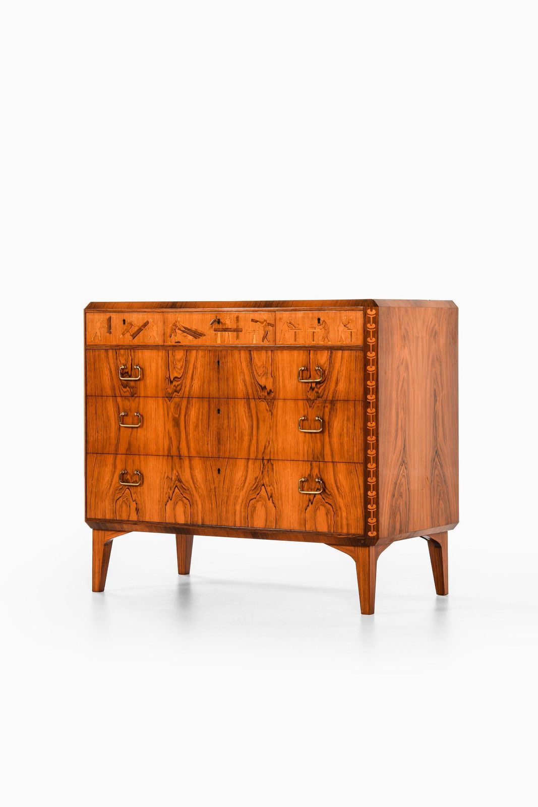 Bureau In Rosewood And Brass By Tage Lindgren, 1954 photo furniture