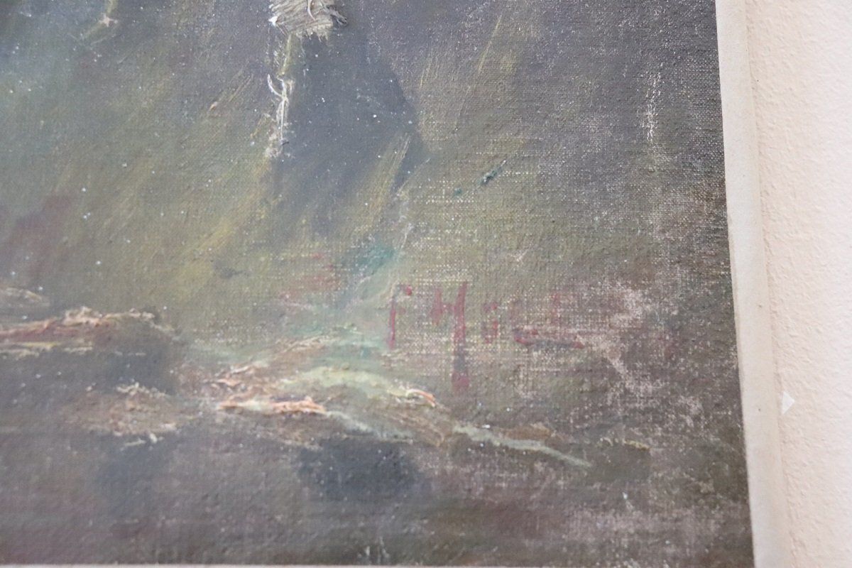 Landscape, Oil Painting On Canvas, 19th Century, Framed photo buy
