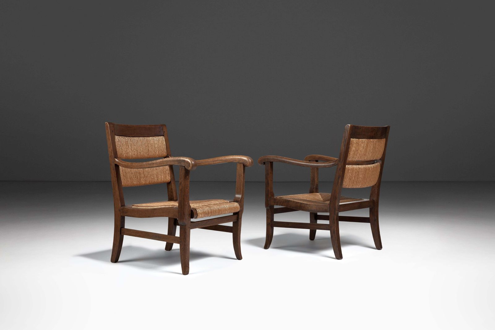 Pair Of French Oak Armchairs, France, 1950s photo furniture