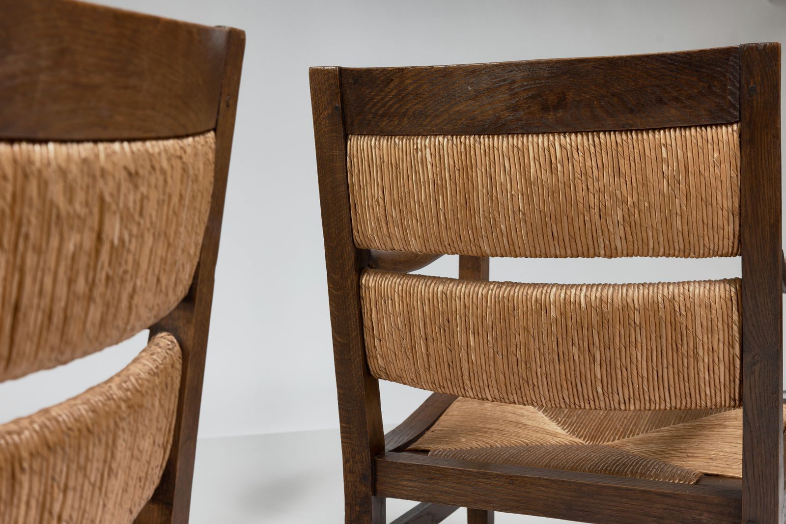 Pair Of French Oak Armchairs, France, 1950s photo vintage