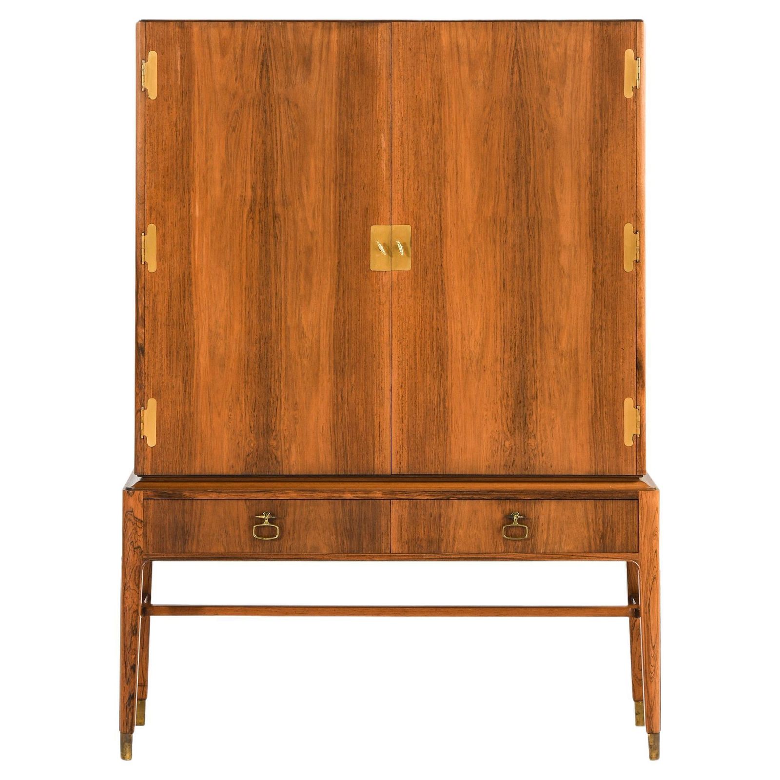 Cabinet In Rosewood And Brass By Ernst Kühn, 1940's