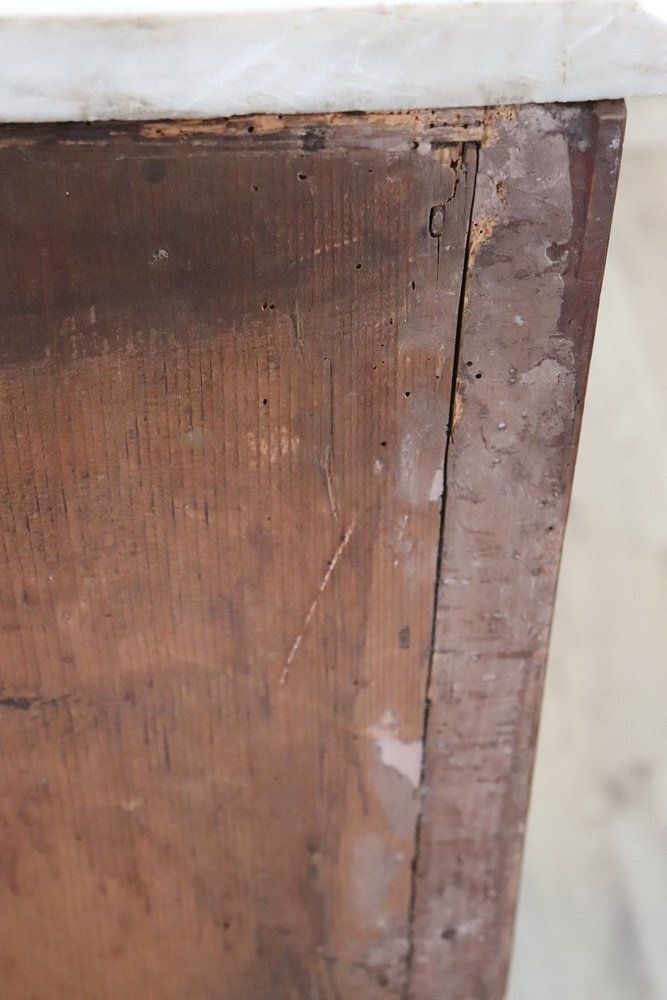 Antique Walnut Chest Of Drawers With Marble Top, 1700s photo vintage