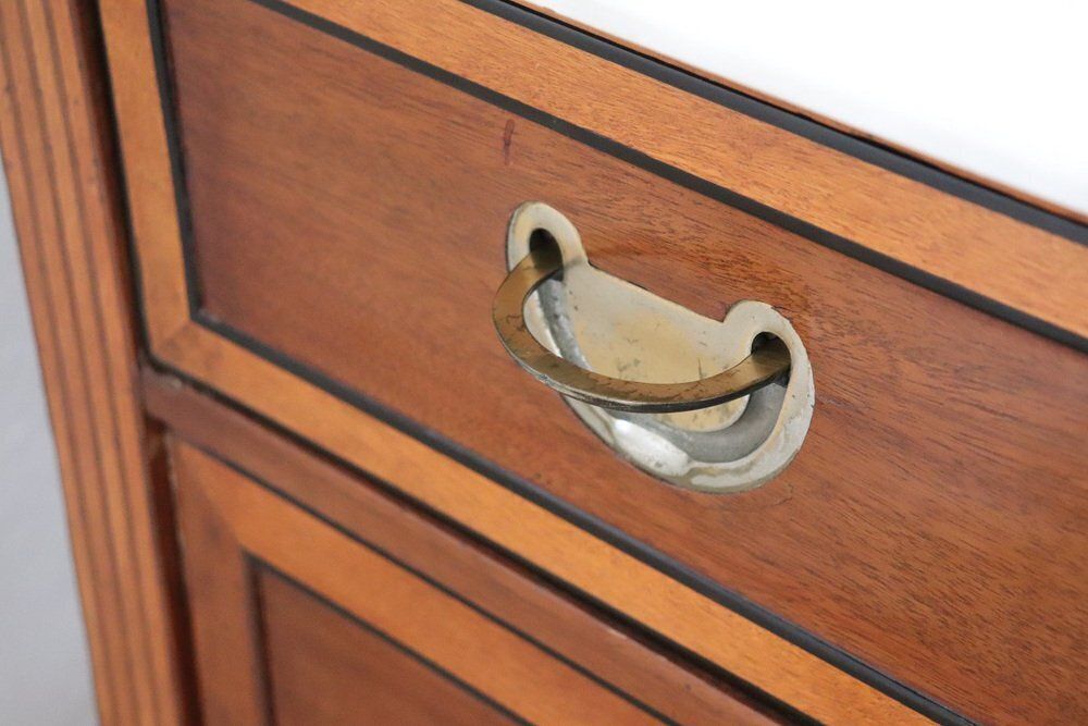 photo for sale Antique Walnut Chest Of Drawers With Marble Top, 1700s