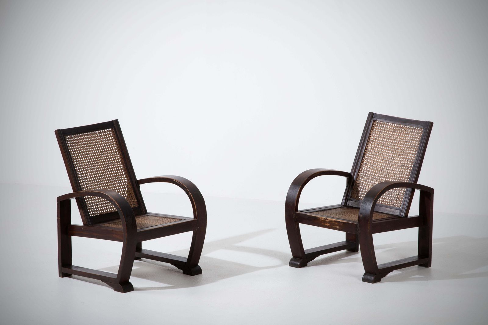 Set Of Two Reconstruction Walnut Armchairs, 1940s, France photo 6152.0