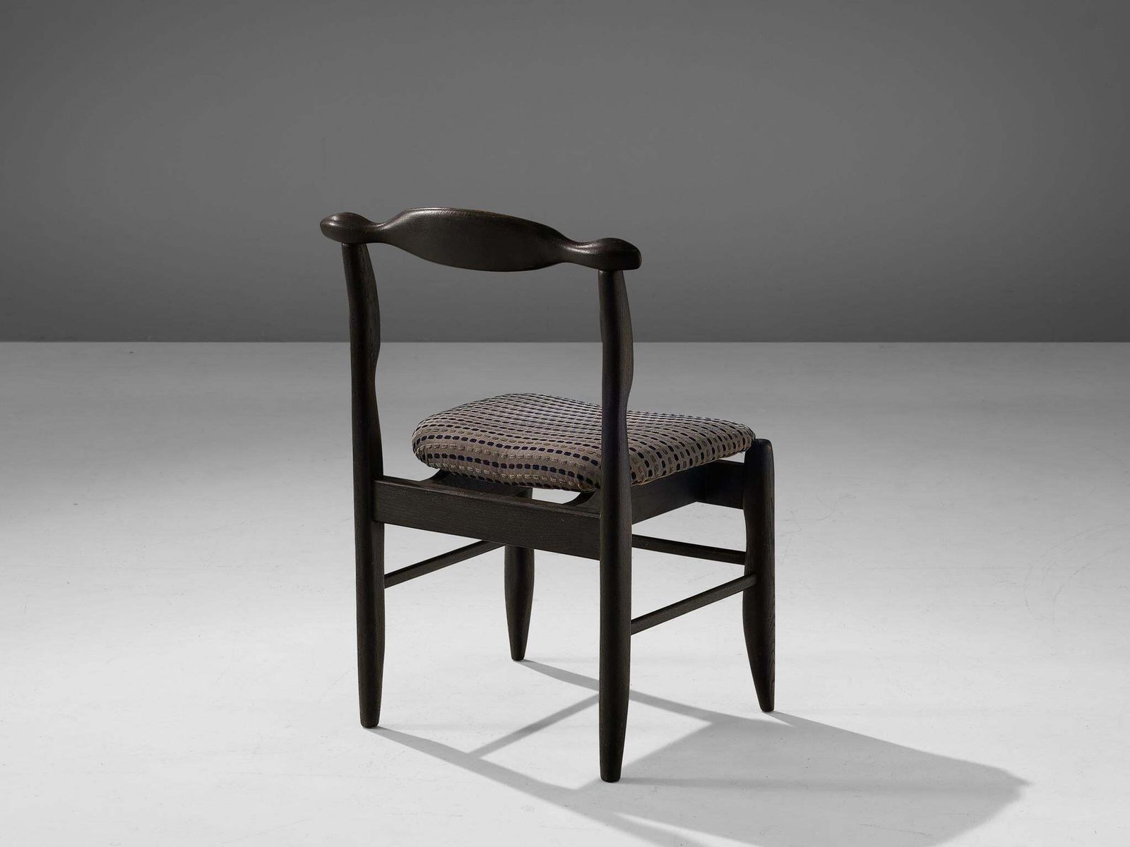 Guillerme & Chambron 'Fumay' Dining Chair In Black Lacquered Oak photo furniture
