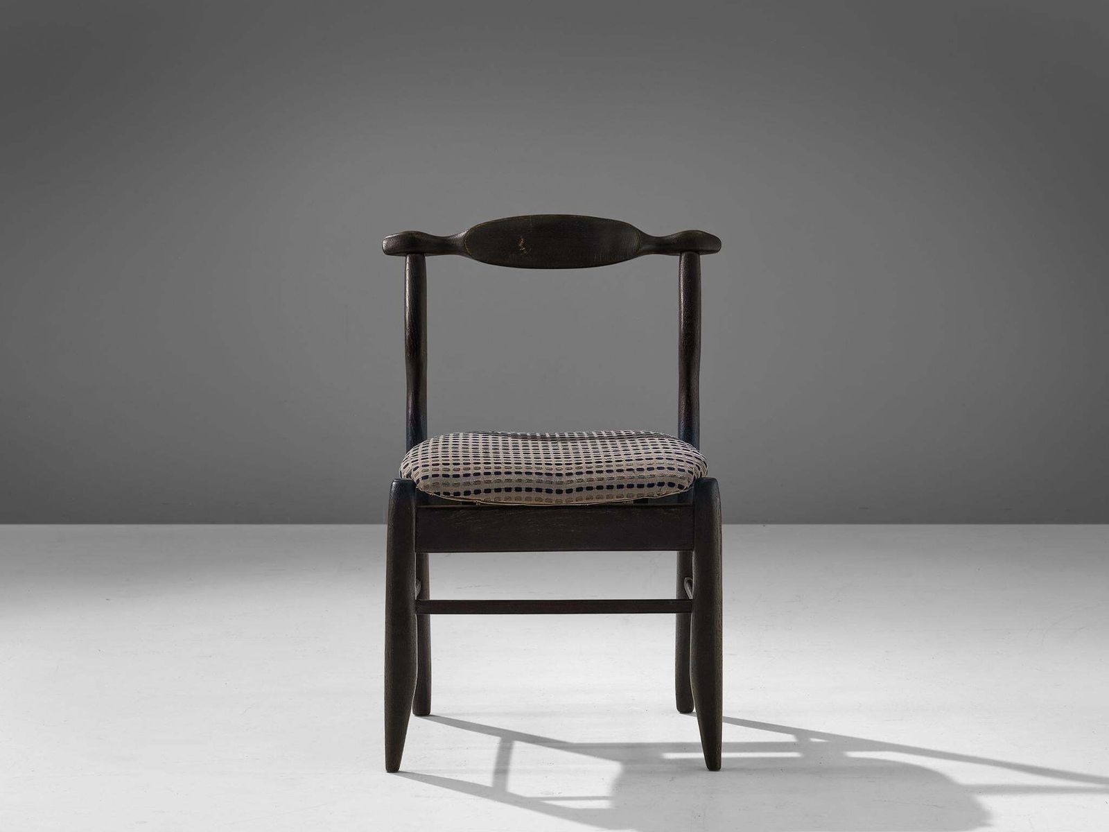 Guillerme & Chambron 'Fumay' Dining Chair In Black Lacquered Oak photo Furniture