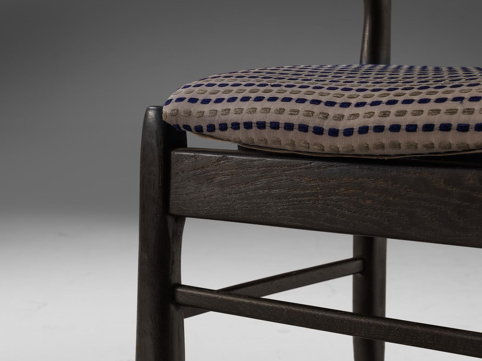 Guillerme & Chambron 'Fumay' Dining Chair In Black Lacquered Oak photo 1097.0