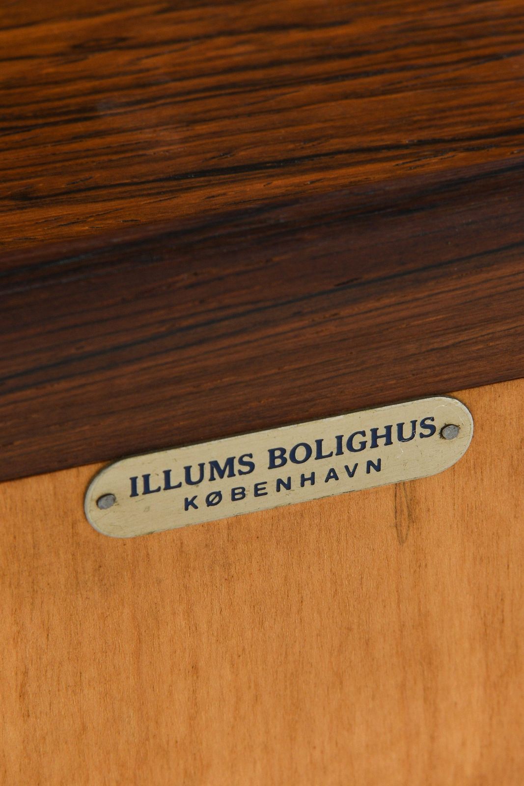 photo for sale Dressing Table / Vanity / Bureau In Rosewood And Brass By Frode Holm, 1950's