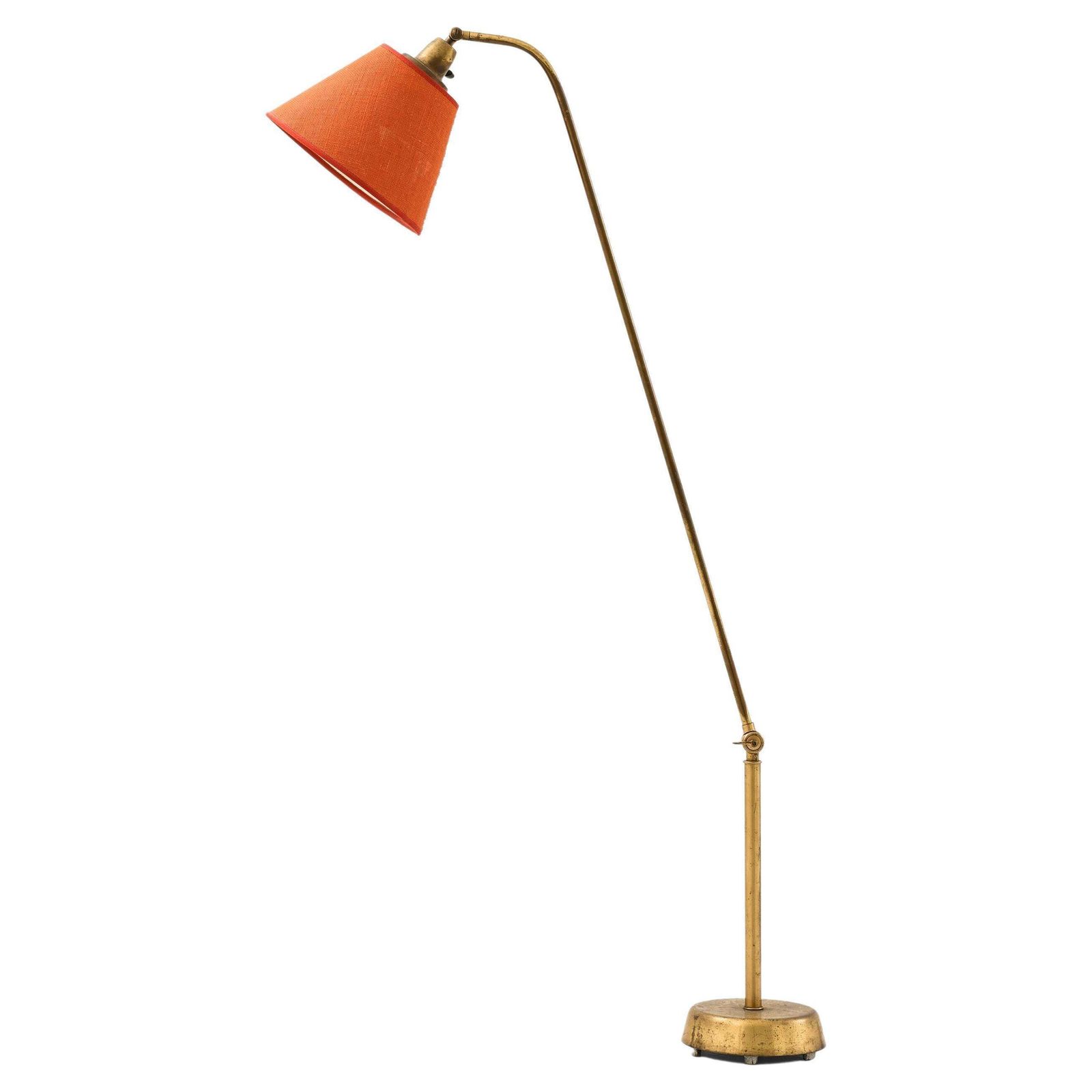 Floor Lamp In Brass And Lamp Shade By Hans Bergström, 1950's