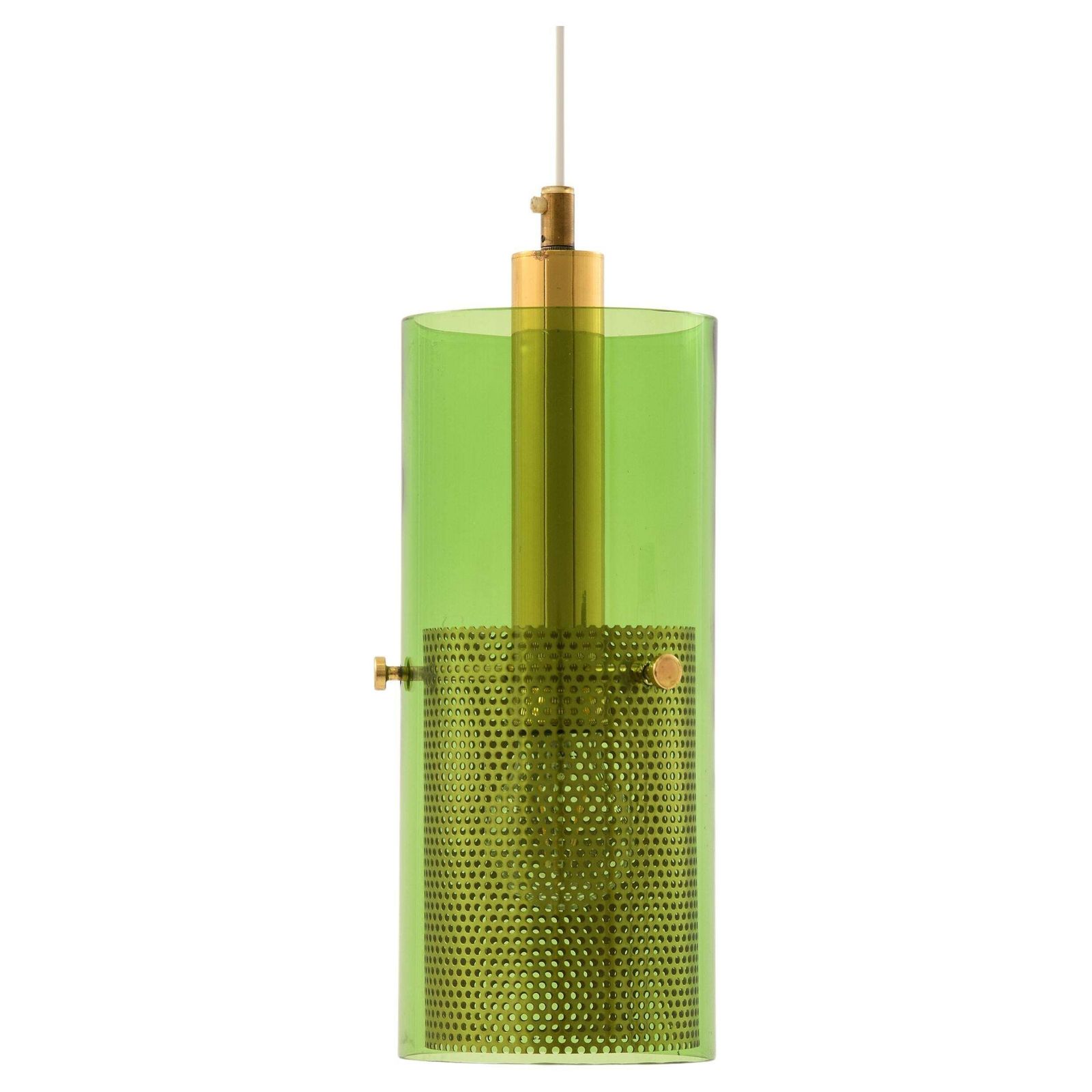 Ceiling Lamp In Brass And Original Glass By Hans Agne Jakobsson, 1950's