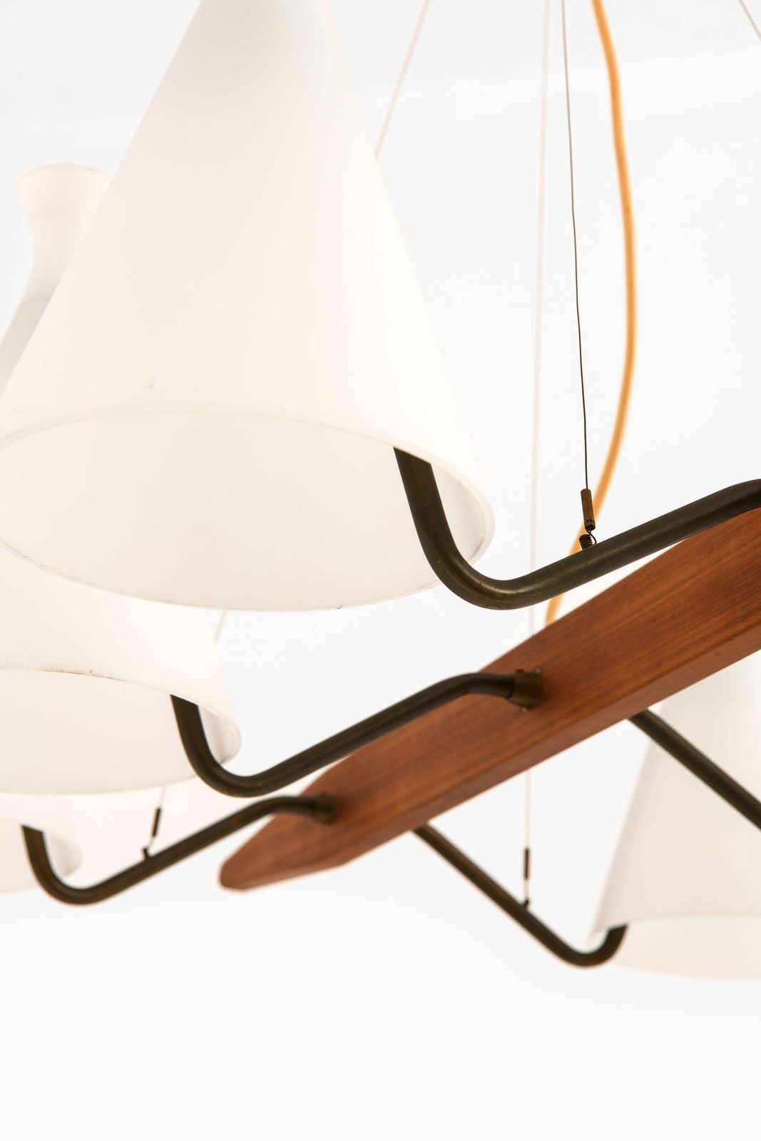 Ceiling Lamp In Teak, Brass & Opaline Glass By Svend Aage Holm Sørensen, 1950's photo 8271.0