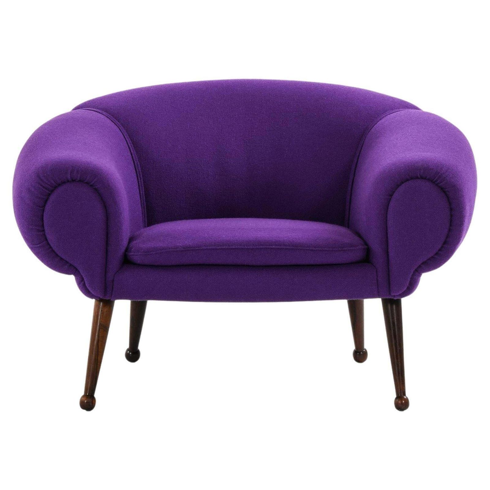 Easy Chair In Rosewood With Upholstered Kvadrat Fabric By Illum Wikkelsø, 1950's
