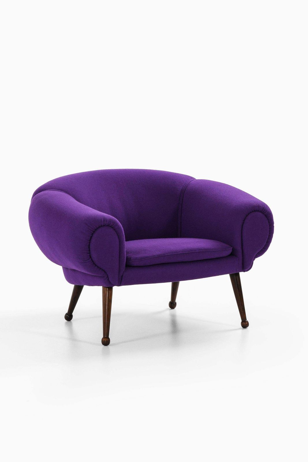 Easy Chair In Rosewood With Upholstered Kvadrat Fabric By Illum Wikkelsø, 1950's photo for sale