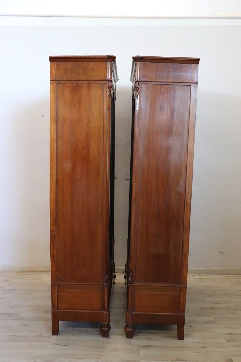 Antique Walnut Bookcases, 1800s, Set Of 2 photo for sale